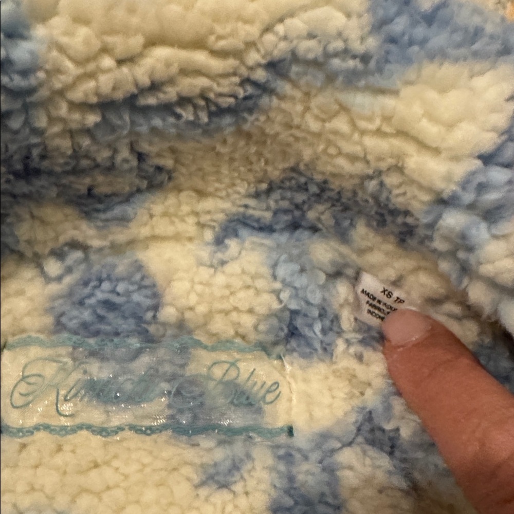Blue bow and floral fleece jacket - Picture 2 of 3